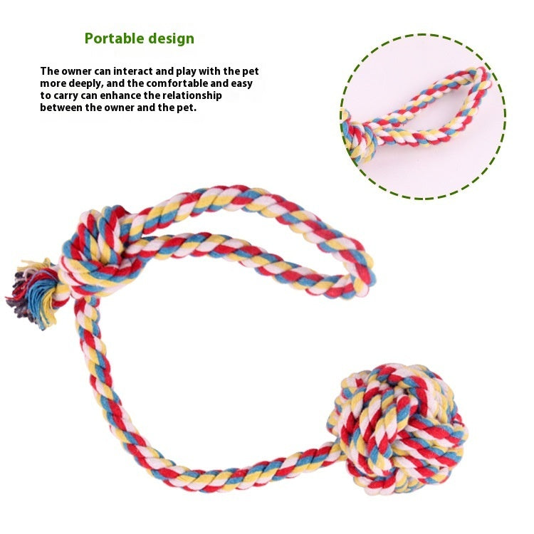 Pet Bite Rope Hand Pull Drag Ball Of Cotton Rope Toy
